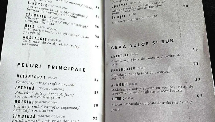 Atra Doftana -  Meniu - Teșila