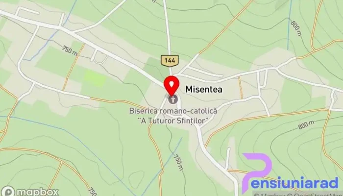 Biserica Romano -  Catolica Fortificata Misentea Hartă - Misentea