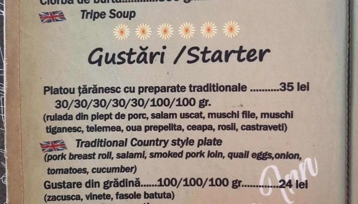 Cristian Inn -  Meniu - Cristian