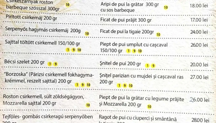 Gambrinus -  Meniu - Miercurea Ciuc