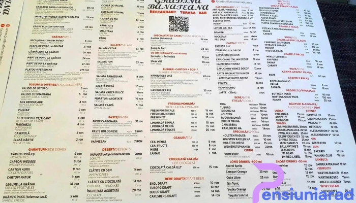 Gradina Banateana Buzias -  Meniu - Buziaș