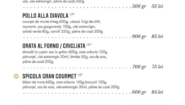 Gran Gourmet Ristorante -    Restaurant Italian Bacau Meniu - Bacău