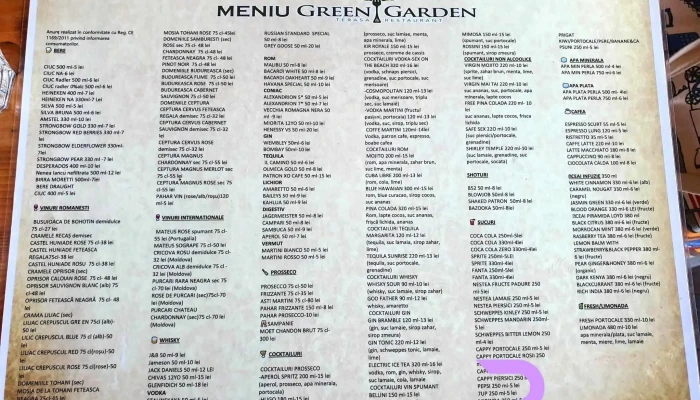 Green Garden -  Meniu - Păltineni