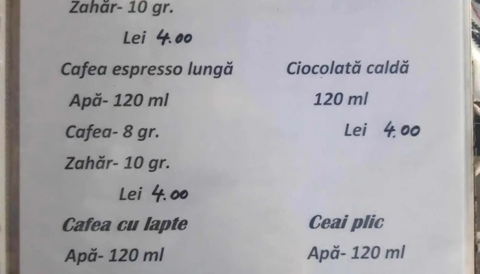 Han -  Meniu - Călimănești