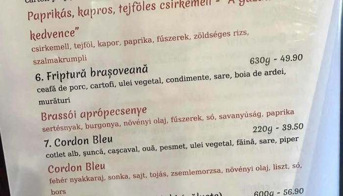Hanul Gulyas -  Meniu - Chichiș