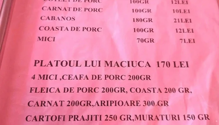 Hanul Lu Maciuca Si Parcare De Tir Meniu - Codlea