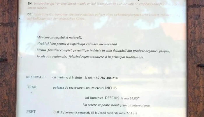 Hof Harman Meniu - Hărman