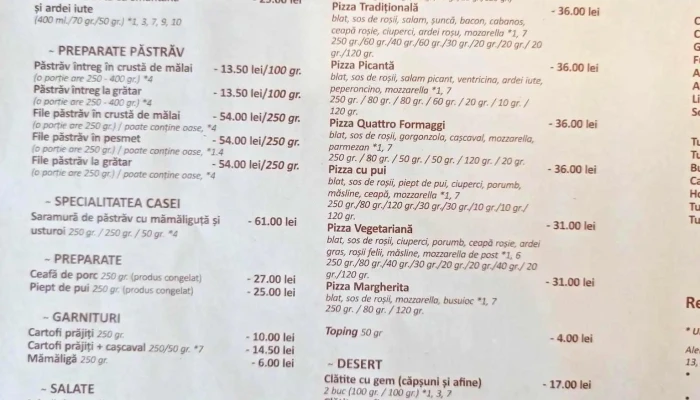 Pastravaria Rin Romuli Meniu - Romuli