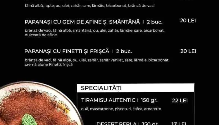 Perla Restaurant Pensiune   E60 Ciucea Meniu - Ciucea