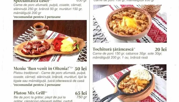 Restaurant   Pensiune Casa Alba Meniu - Baia De Aramă