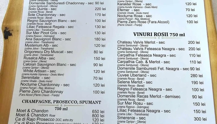 Restaurant Fundata Cheile Gradistei Meniu - Fundata