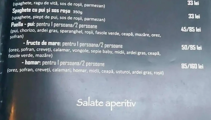 Restaurant Heavens -  Meniu - Brăila
