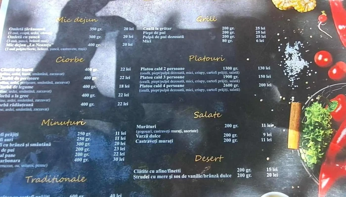 Restaurant La Neamtu Valiug Catalog - Văliug
