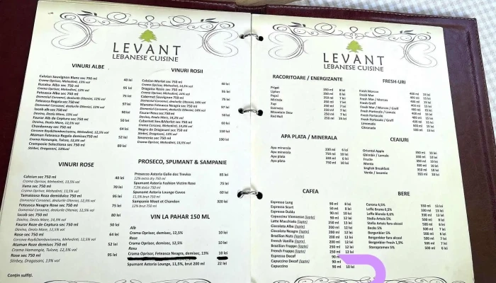 Restaurant Levant -  Meniu - Râmnicu Vâlcea