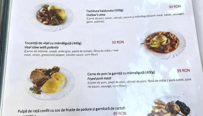 Restaurant Medieval Unglerus -  Meniu - Biertan