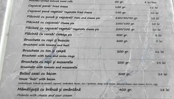 Restaurant Potaissa -  Meniu - Turda